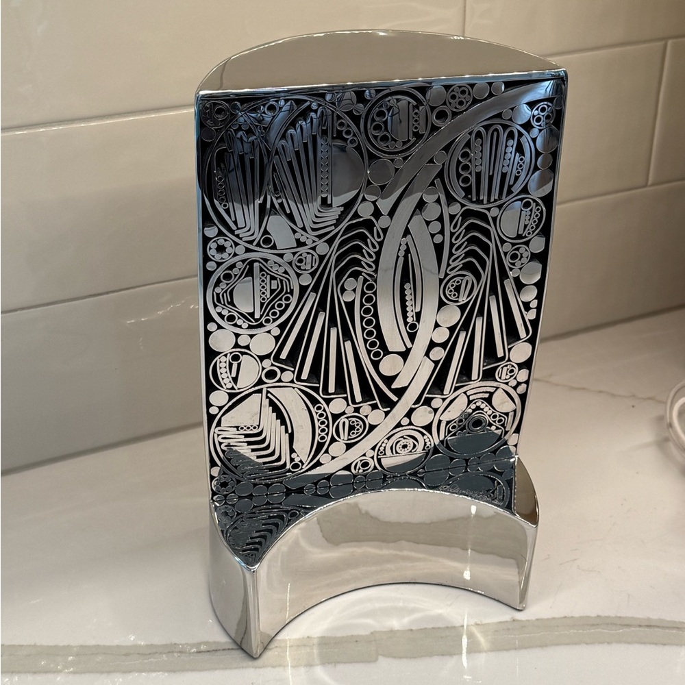 Dave Regier Signed Abstract Stainless Silver Art Sculpture